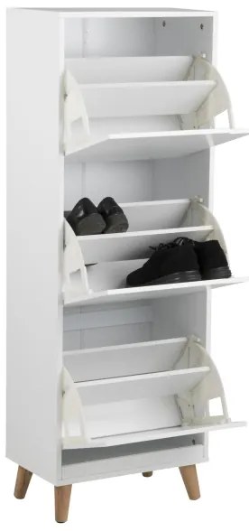 Skrinka na topánky s 3 zásuvkami CARLY biela