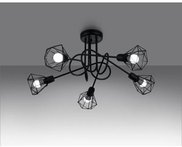 Sollux SL.1110 - Luster na tyči ARTEMIS 5xE14/40W/230V čierna