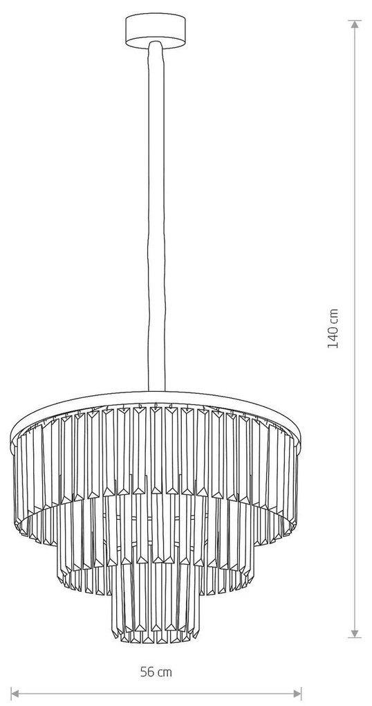 Závesné svetlo Cristal priehľadná/strieborná Ø56cm