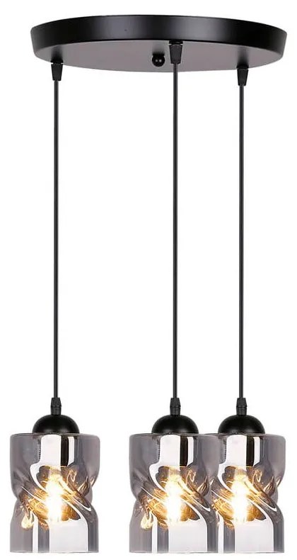 Čierne závesné svietidlo so skleneným tienidlom Felis - Candellux Lighting