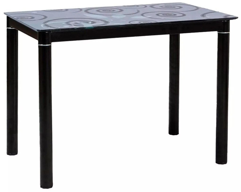 Skleněný jídelní stůl Damar 80 cm černý