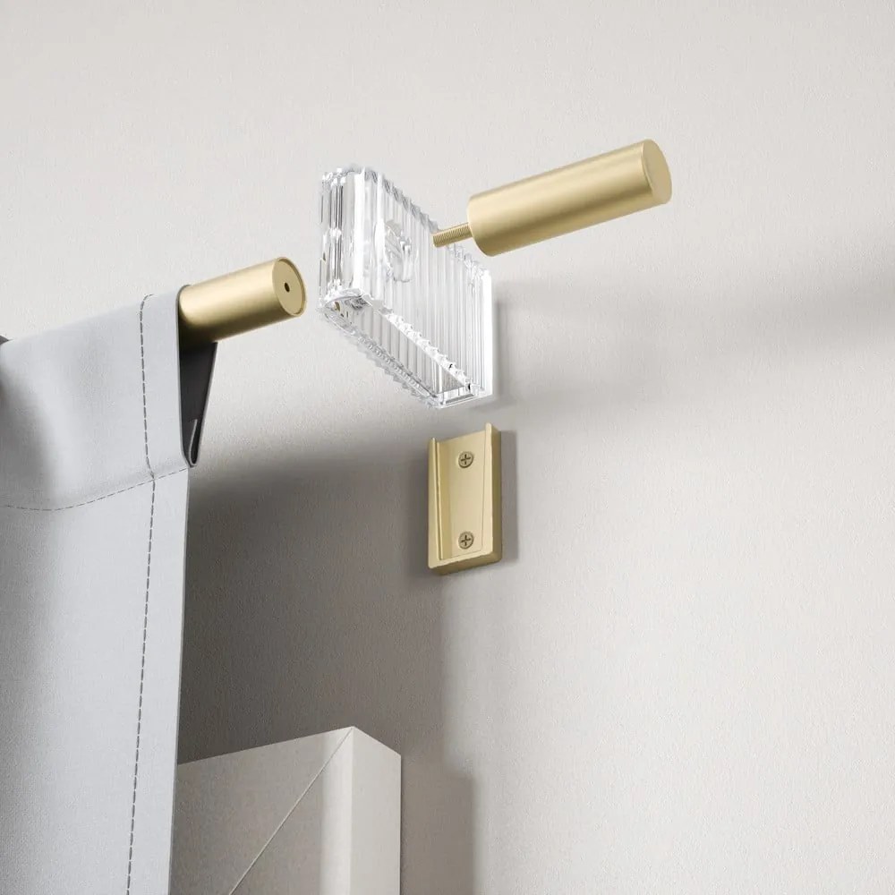 Matne zlatá oceľová roztiahnuteľná garniža 107 - 305 cm Flute – Umbra