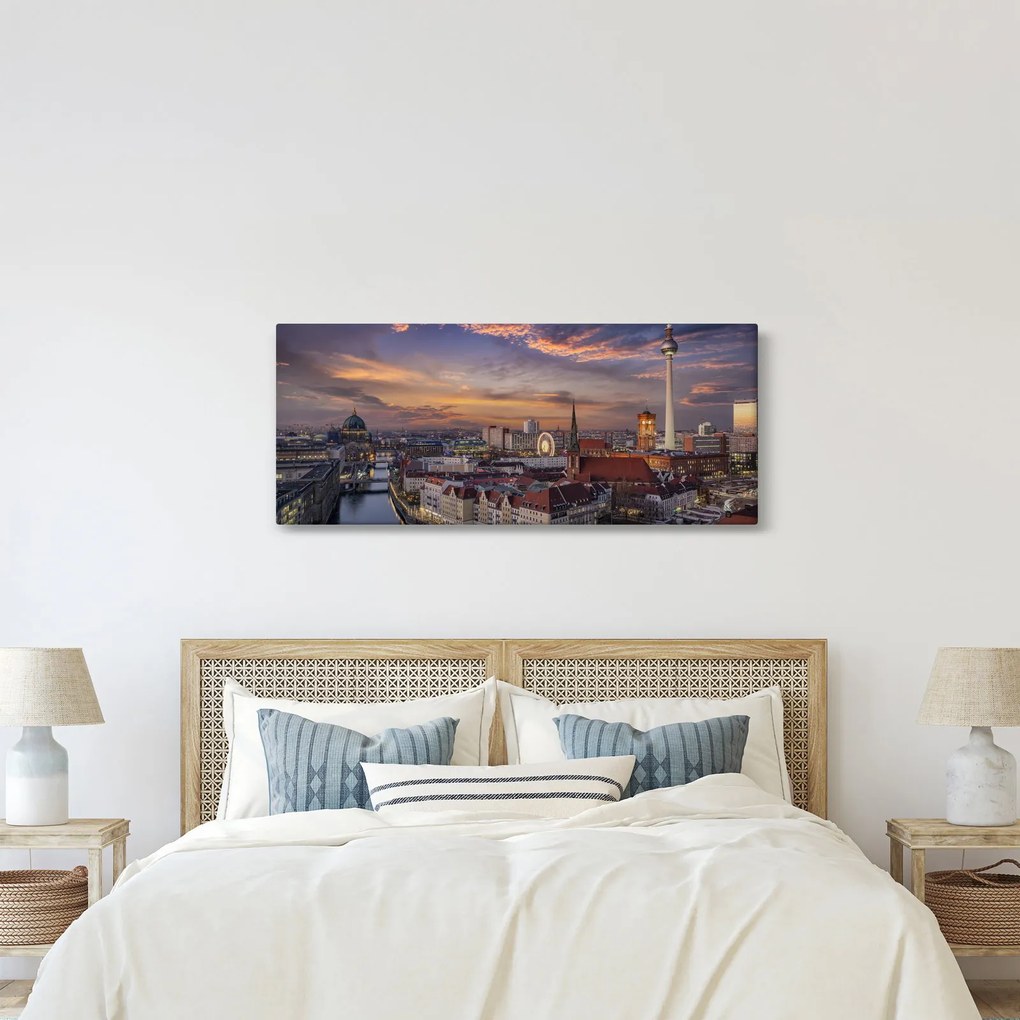 Obraz - Západ slnka nad Berlínom (120x50 cm)