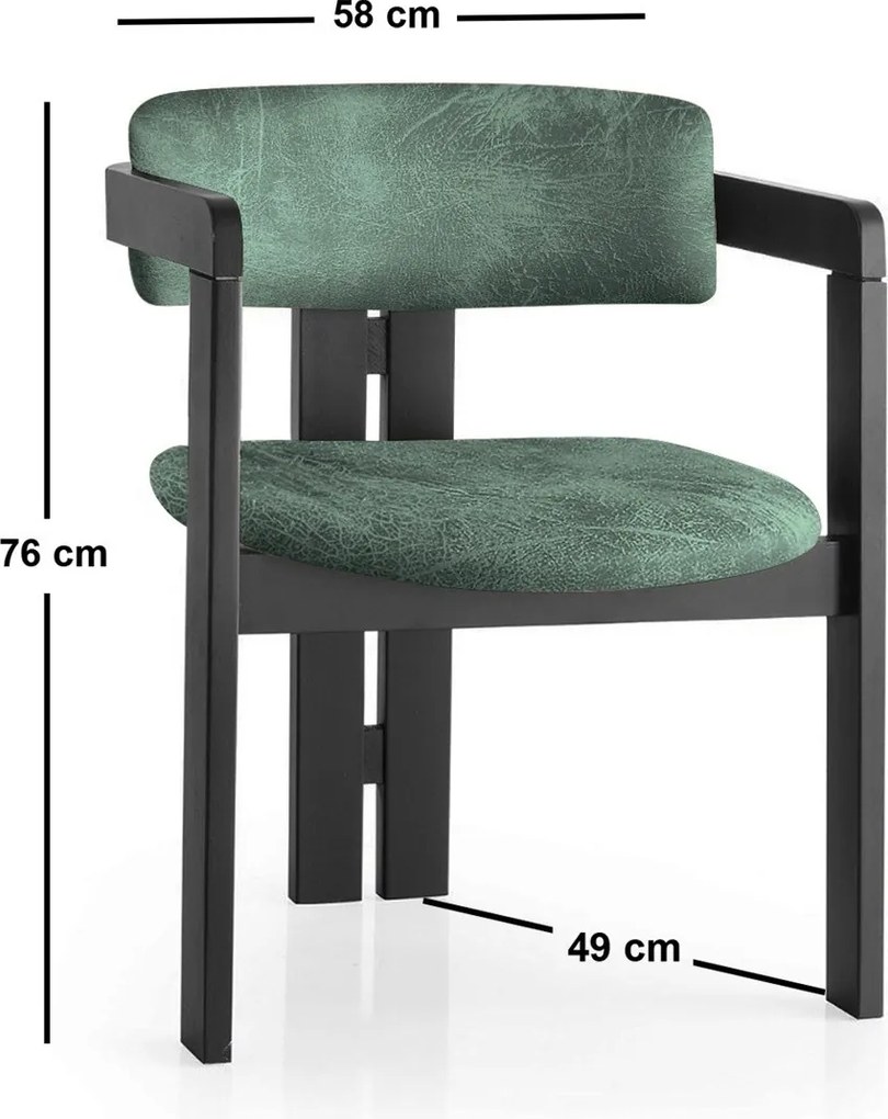 Jedálenská stolička CO z masívu zelená/čierna