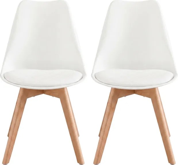 Set dvoch jedálenských stoličiek KDCB35988WD01 biele / hnedé nohy (2 ks)