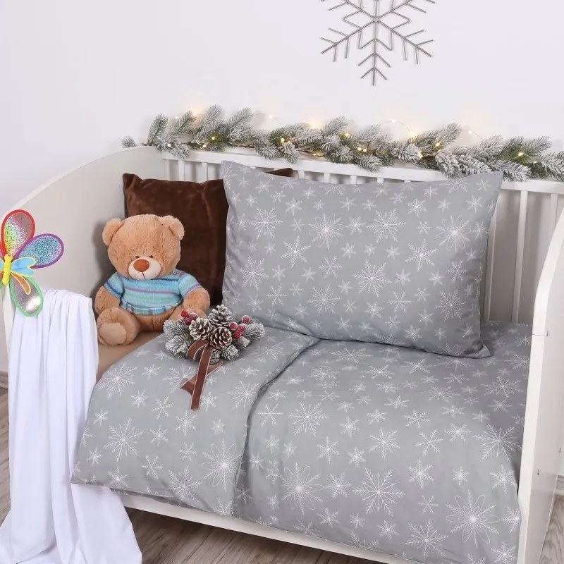 Vianočné obliečky Aurelia sivé EMI, Detský set 90x130 + 45x65