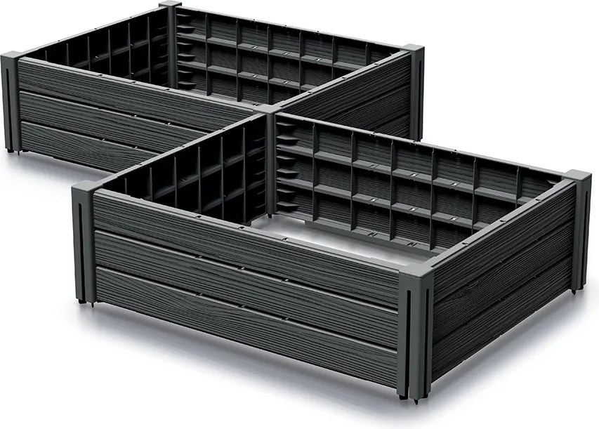 Sada 2 ks vyvýšených záhonov Bas Planty 75,6 cm hnedá