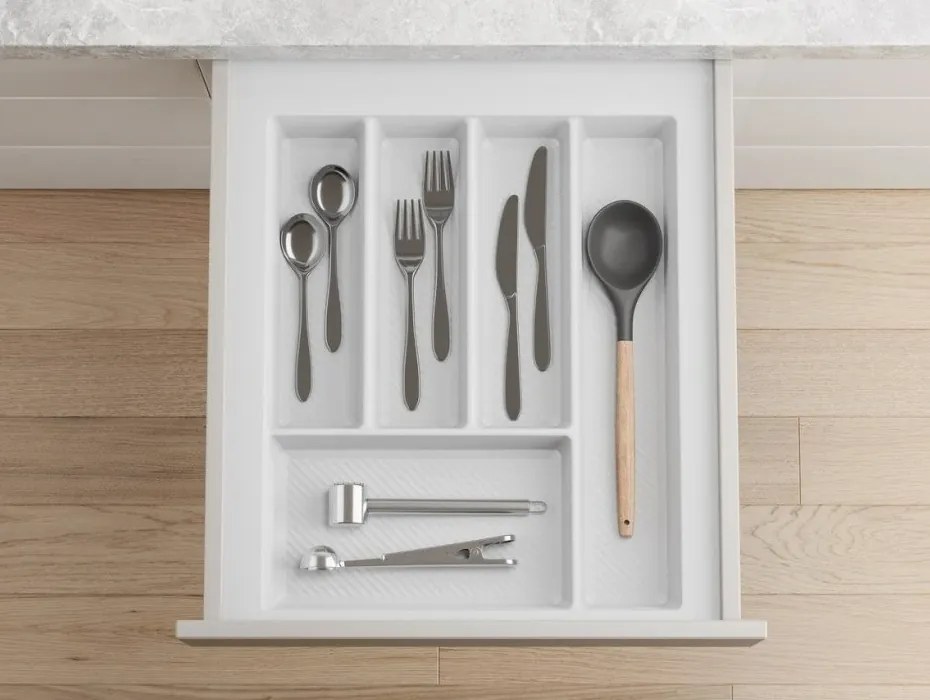 IN-DURO Príborník STRIPES 34 - 40 cm s hĺbkou 42 - 49 cm, biela