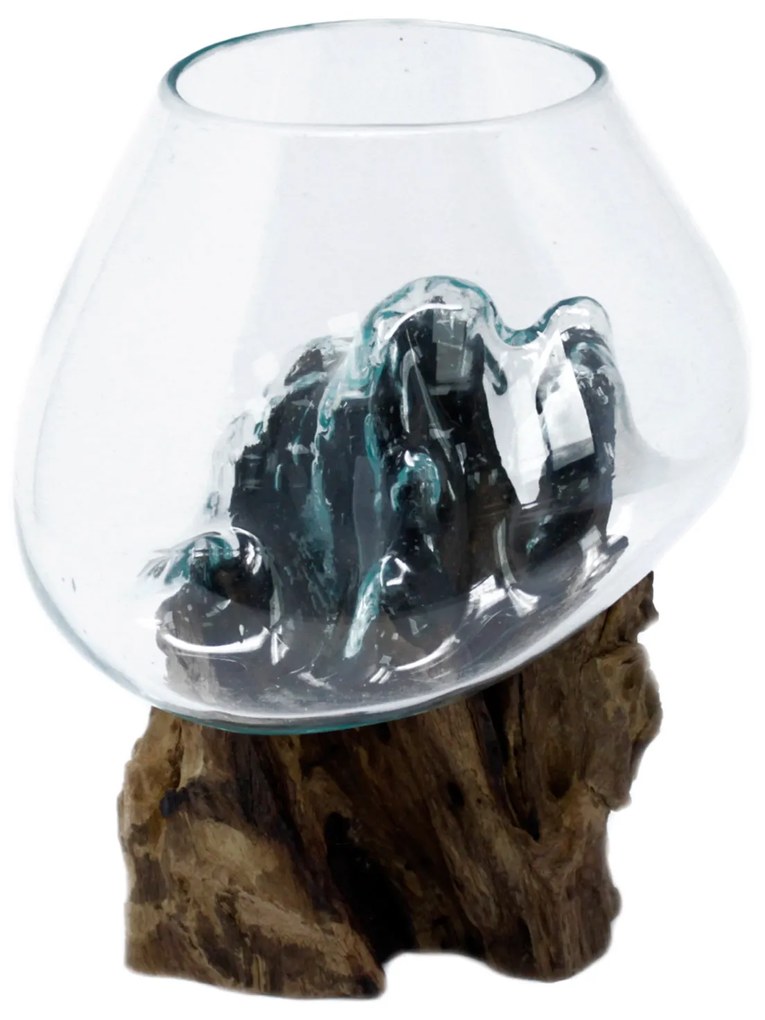 Roztavené sklo na dreve - Veľká misa