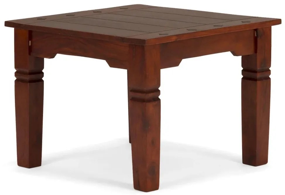 furniture-nabytek.cz - Masivní konferenční stolek Texas z akácie, lakovaný, hnědý – 60×60×45 cm