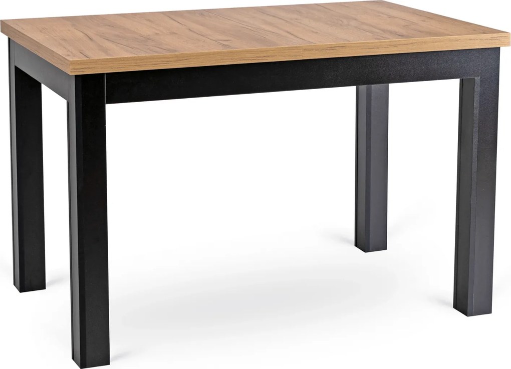 SKUBI rozkladací jedálenský stôl 120–160 cm, dub craft/čierny