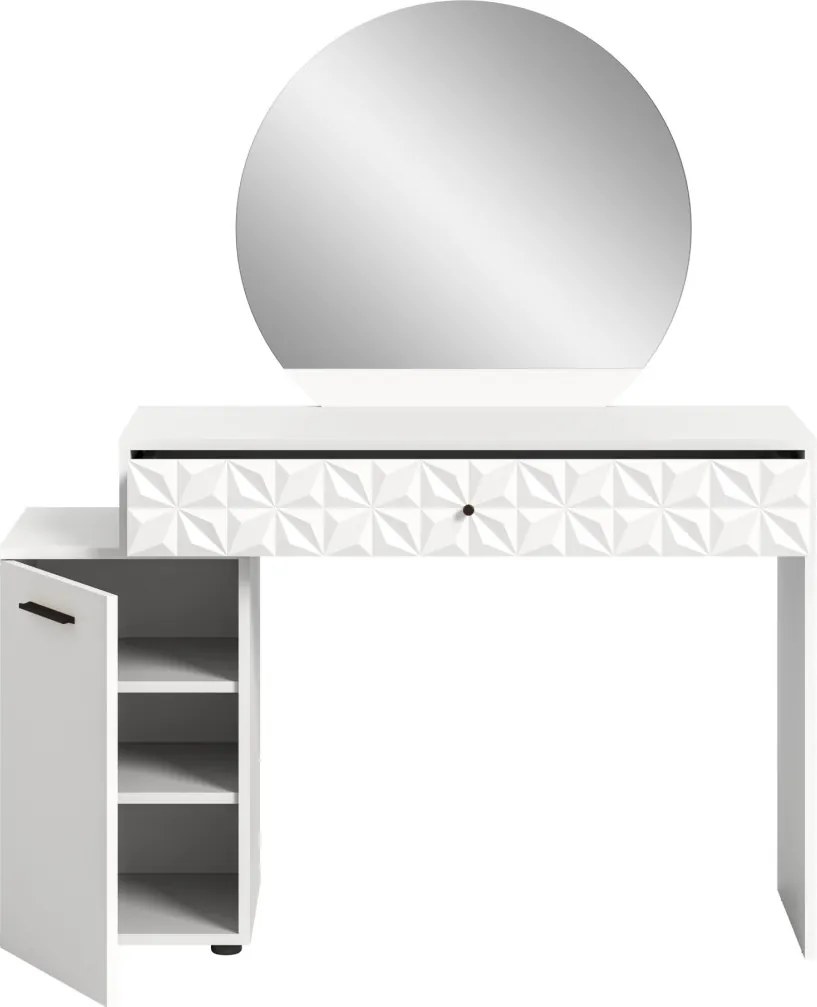 Toaletný stolík so zrkadlom Prismo, biely