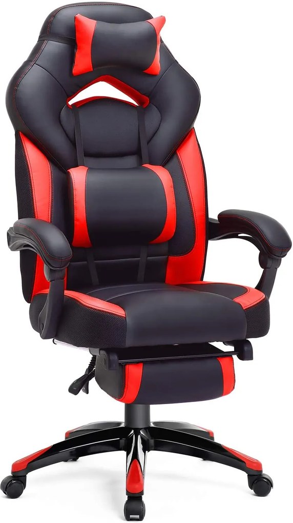 Bighome - Kancelárska stolička - červená, sivá