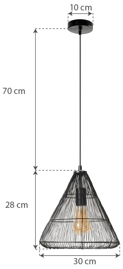 Toolight - Stropné svietidlo čierny diamant 1xE27 LH2065, čierna, OSW-00465