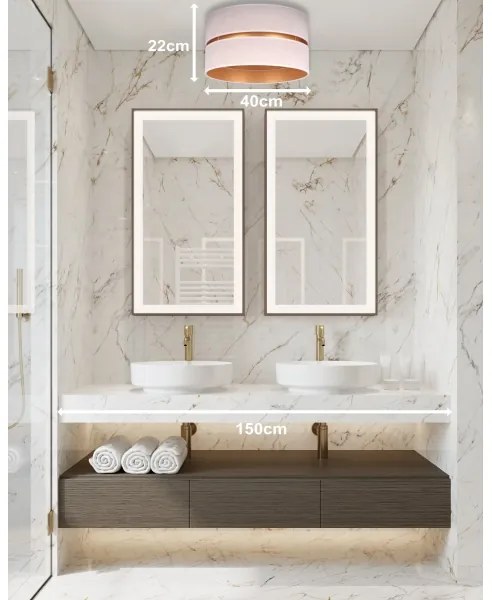 Duolla - Stropné svietidlo DUO 1xE27/15W/230V pr. 40 cm béžová/zlatá