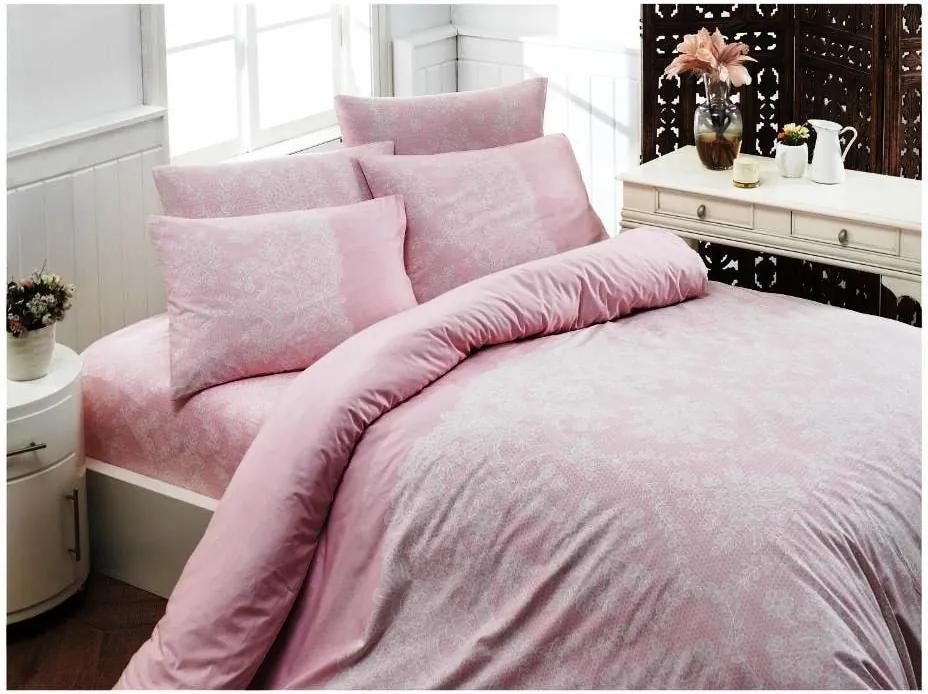 Homeville Povlečení 100% bavlna Pink powder se dvěma povlaky na polštář - 140x200 / 50x70 + 70x90