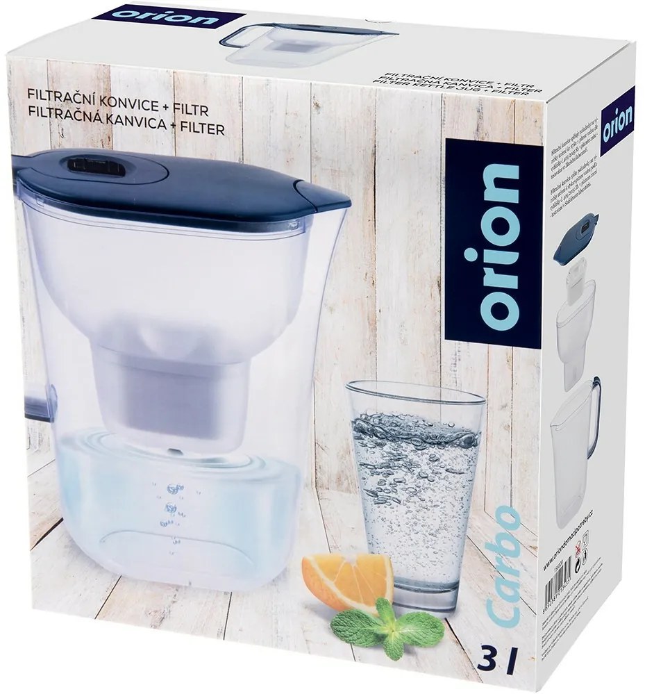Orion 156020 Filtračný džbán Carbo 3 l s filtrom,modrý