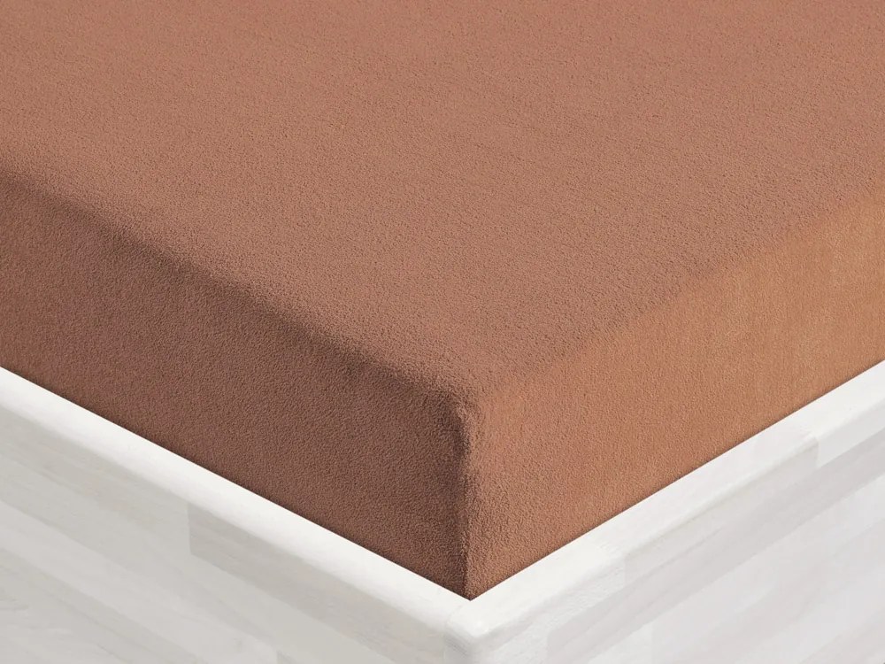 Detské froté napínacie prestieradlo do postieľky FR-023 Orieškovo hnedé 60 x 120 x 10 cm - do postieľky