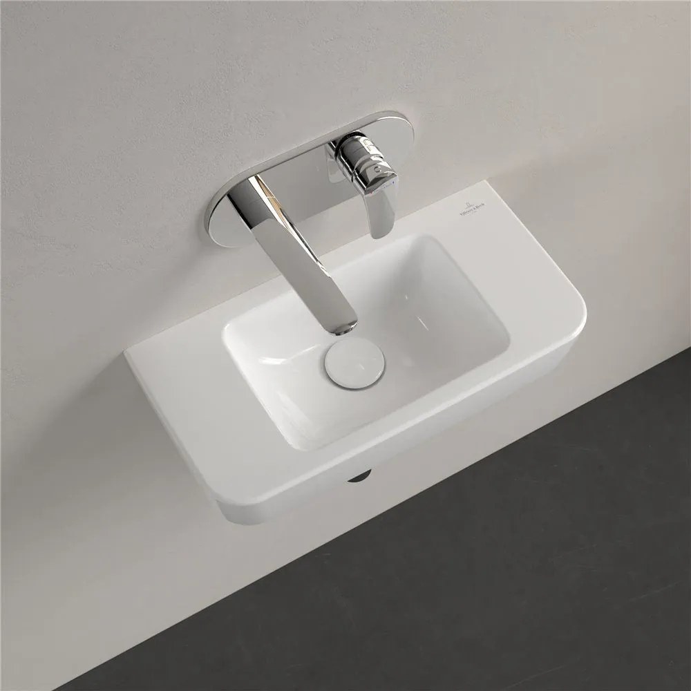 VILLEROY & BOCH O.novo Compact závesné umývadielko bez otvoru, s prepadom, 500 x 250 mm, biela alpská, 43425201