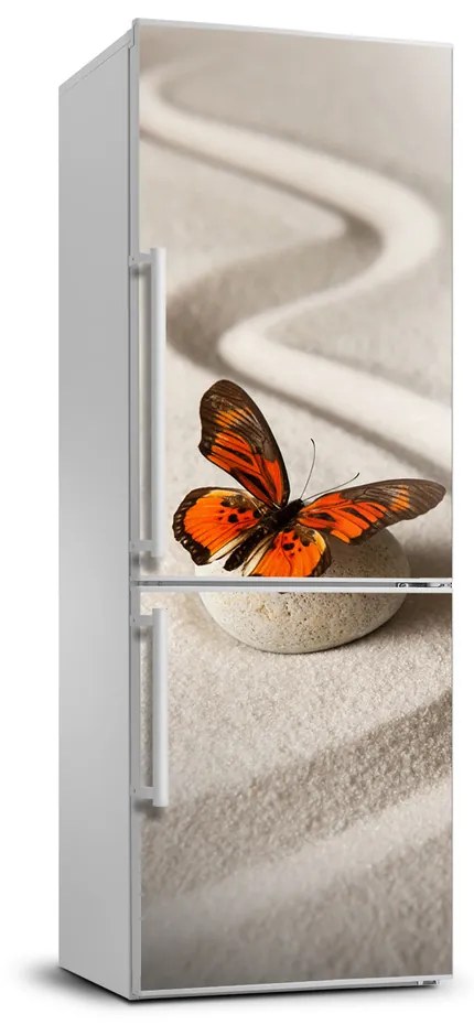 Foto tapeta na chladničku Kameň zen a motýľ FridgeStick-70x190-f-105886017