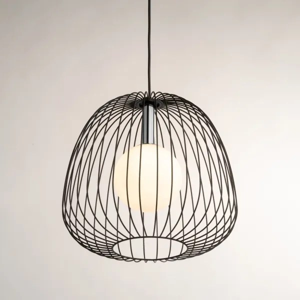 Luster na lanku BELL 1xG9/12W/230V pr. 33 cm čierna/lesklý chróm