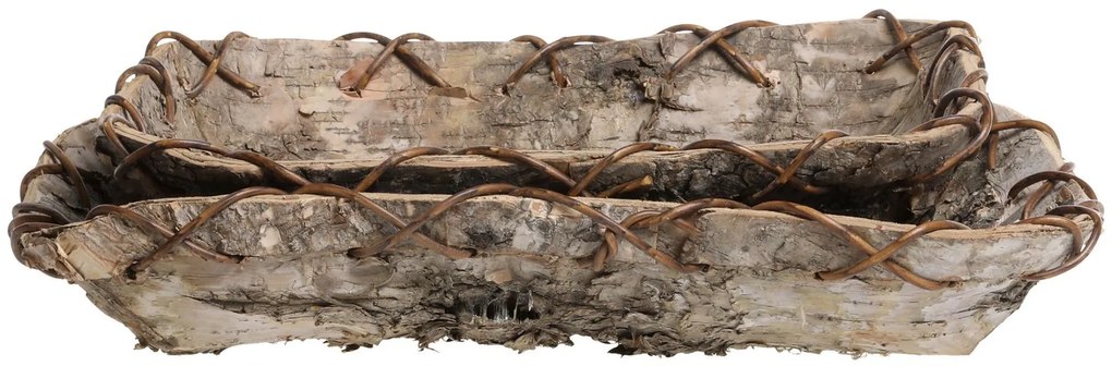 2ks dekoračný podnos z brezovej kôry Birch Tray - 35*23*6 cm