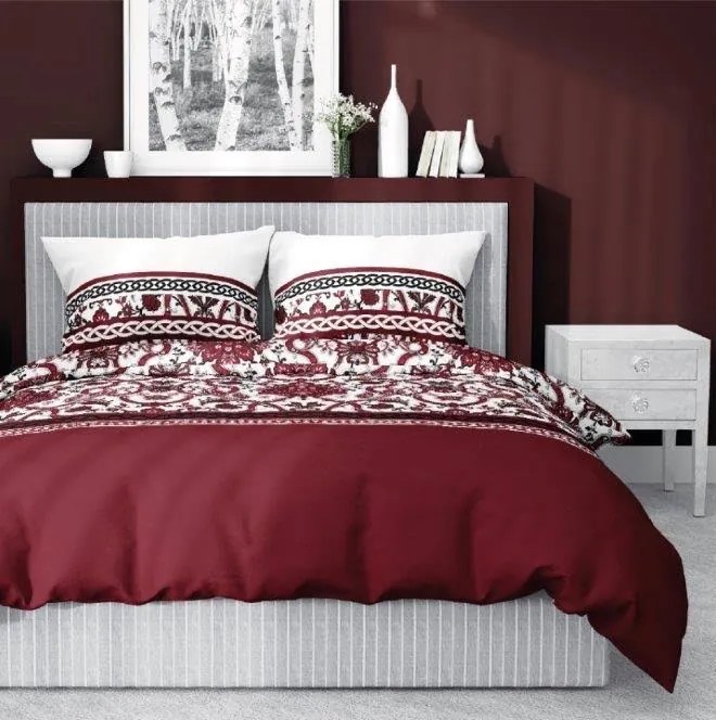 INTERMEDIC SK Posteľná obliečka Bavlnený satén Luxury Red 140x200/70x80 cm