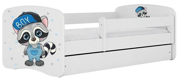 Detská Posteľ. Babydreams+Sz+M Biely 80x180 medvedík čistotný