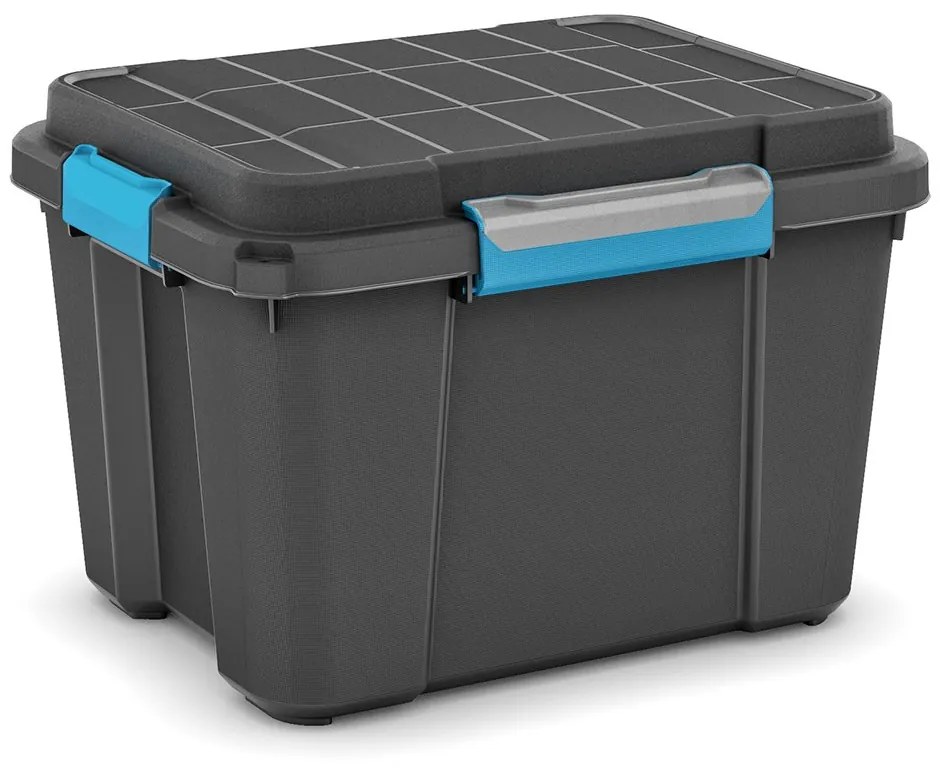 Úložný box z recyklovaného plastu s vekom, Scuba M - 43 l, 34x49,5x39 cm