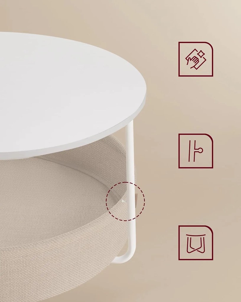 Konferenčný stolík Vasagle Moris 02 75 cm biely/béžový