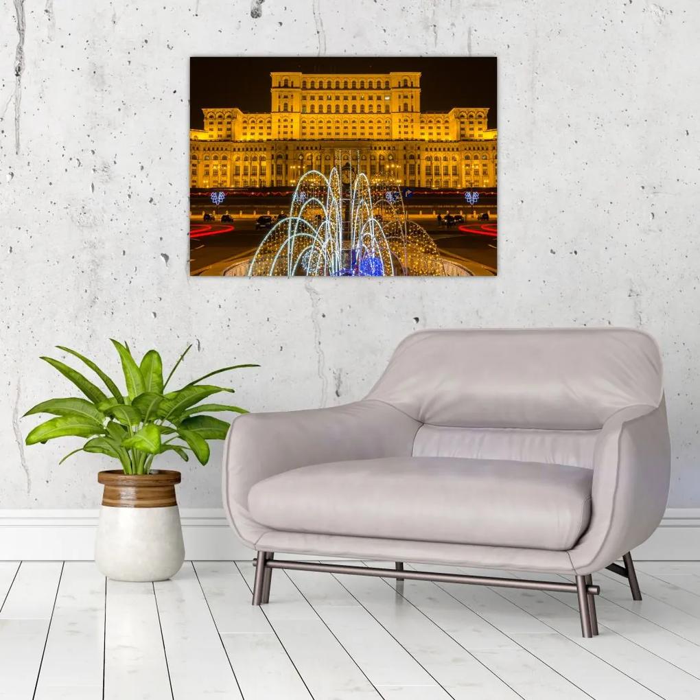 Sklenený obraz - Palác parlamentu, Bukurešť Rumunsko (70x50 cm)