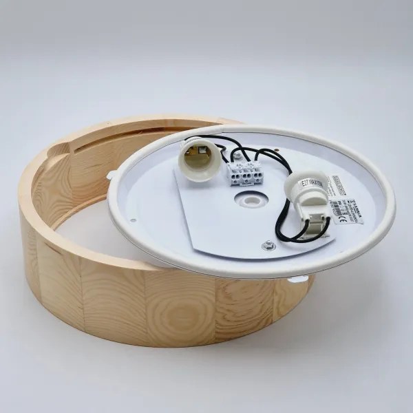 Stropné kúpeľňové svietidlo NATURAL 2xE27/15W/230V IP54 borovica pr. 27 cm