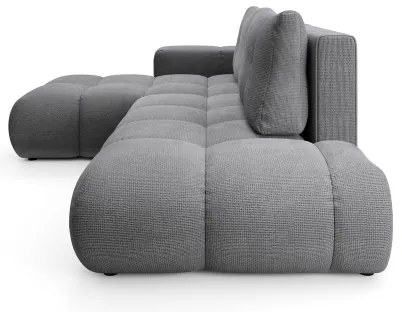 Rozkladacia rohová čalúnená sedacia súprava s úložným priestorom v tvare L ALMADA ľavá sivá