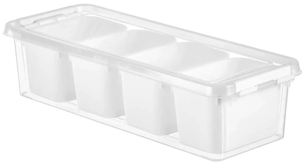 Arte Regal Úložný triediaci box, organizér 4v1 do chladničky (3,5 l) FRESH - 38x14x9