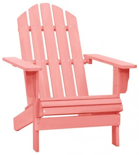 vidaXL Záhradná stolička Adirondack jedľový masív ružová-