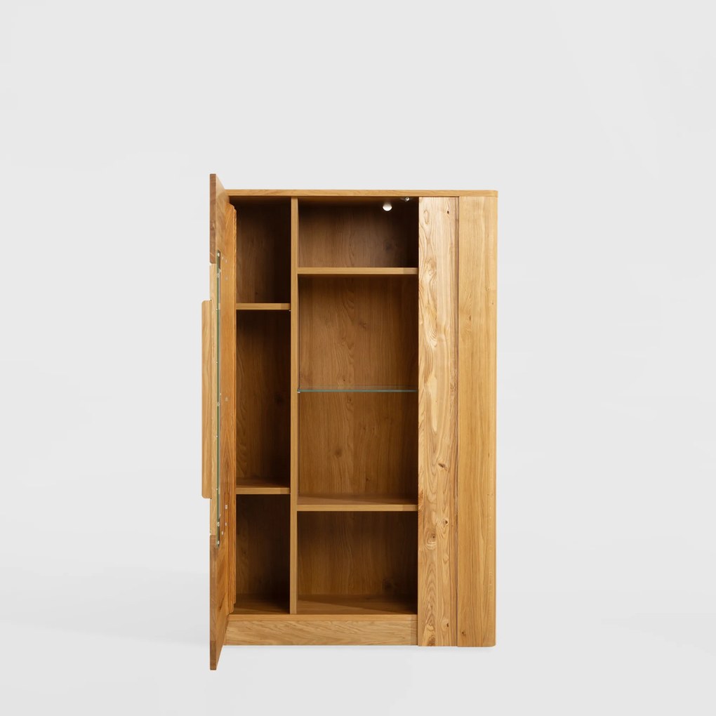 Vitrína London 15 98 cm z masivu s LED osvětlením dub přírodní