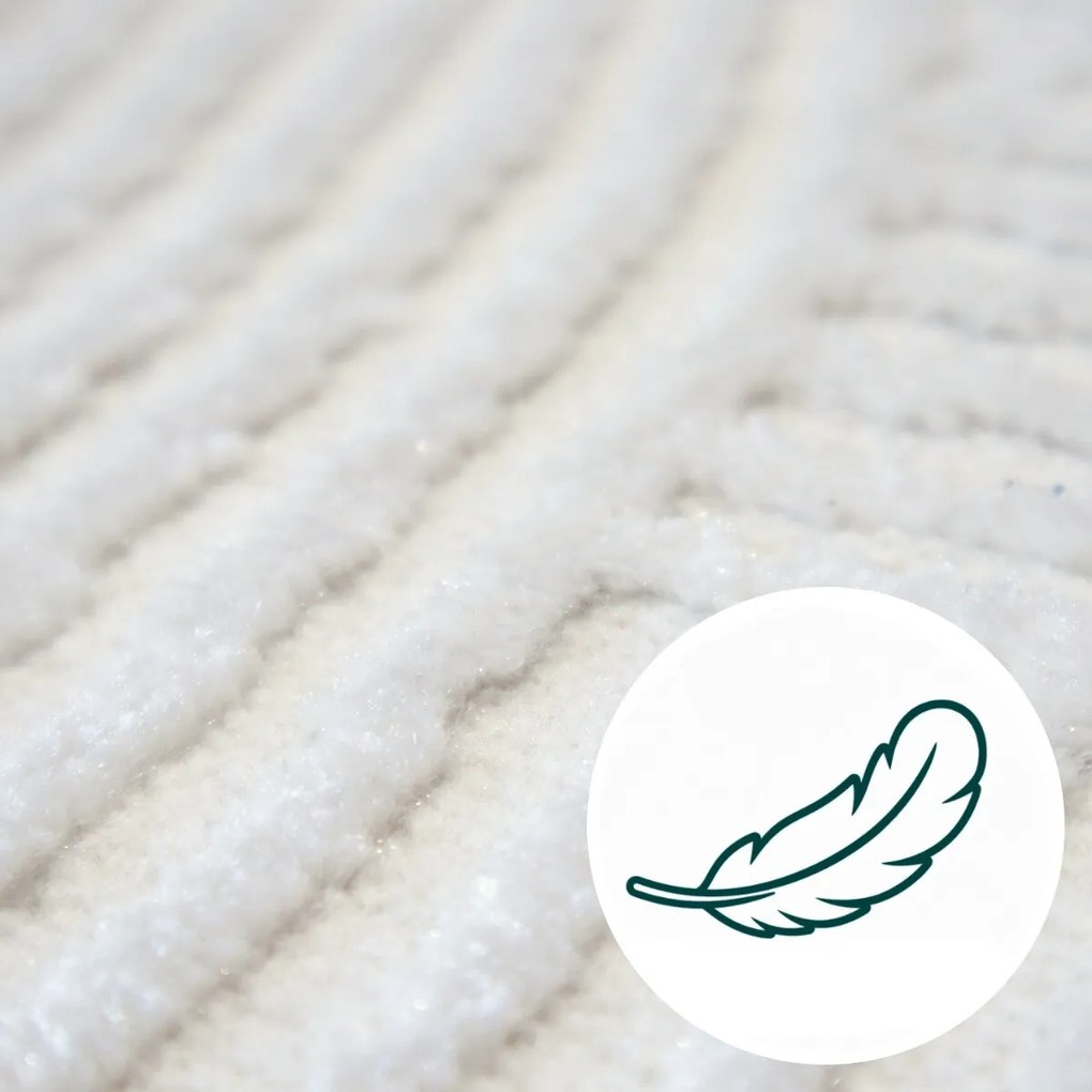 Angel Carpet, Kusový koberec Zafiro 25 Cream, 60x110, biela, kancelária