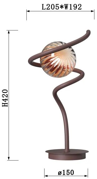 ONLI - Stolná lampa FRIDA 1xG9/10W/230V 42 cm medená