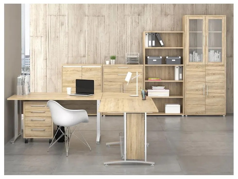 Modulárna knižnica v dekore duba v prírodnej farbe 89x222 cm Prima – Tvilum