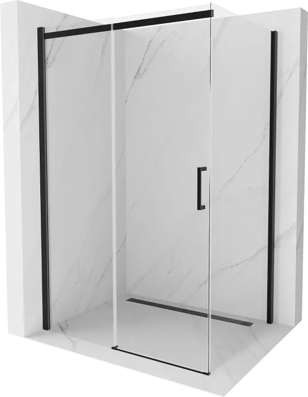 Mexen Omega posuvná sprchová kabína 120 x 80 cm, priesvitná, čierna - 825-120-080-70-00