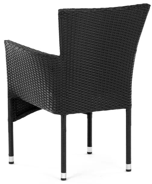 Autronic BONTEC Záhradná stolička, kov, polyratan, čierna, AZC-S2117 BK Farba: Čierna