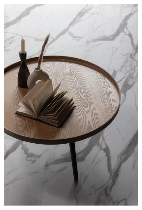 Béžovo-čierny konferenčný stolík WOOOD Mesa, ø 78 cm