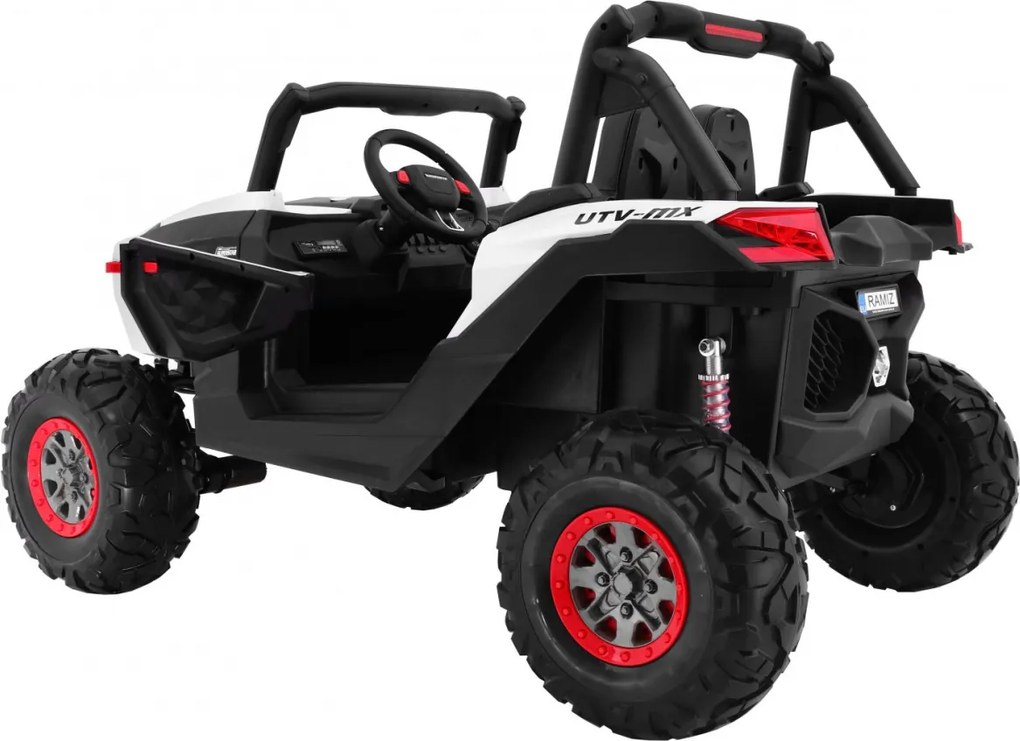 Ramiz Detský kočík SuperStar biely + pohon 4x4 + diaľkové ovládanie + batožinový priestor + MP3 LED + zámok dverí