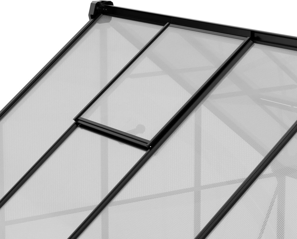 Skleník 210 x 183 x 248 cm, zosilnená konštrukcia,  polykarbonát 6 mm