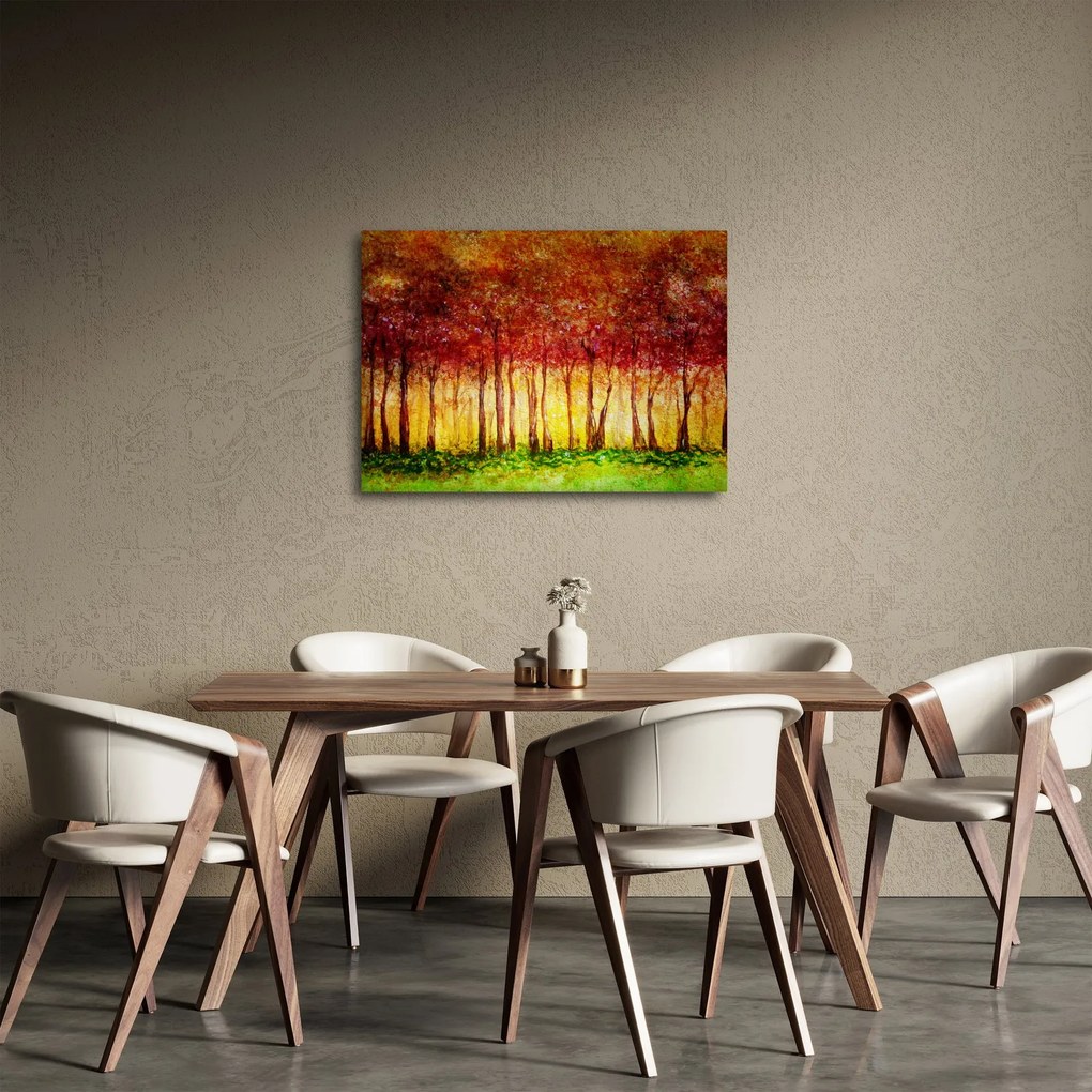 Obraz - Maľba listnatého lesa (70x50 cm)