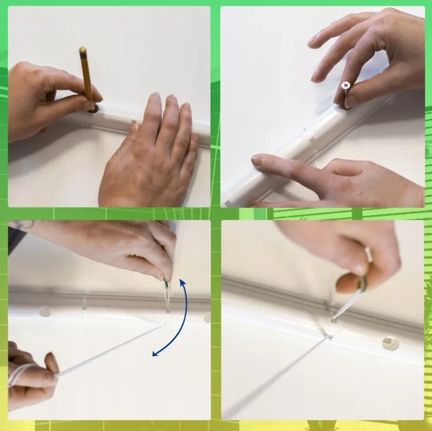 Erga Erga, stropný vešiak na sušenie bielizne 6x200 cm, biela, ERG-SEP-10SUSSUF6PP20