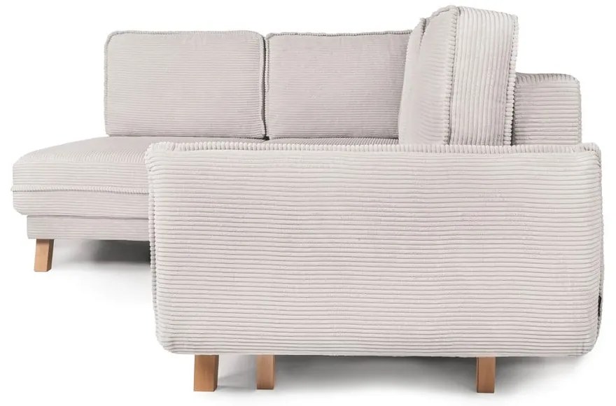 Béžová menčestrová rozkladacia rohová pohovka (ľavý roh) Tori – Bonami Selection