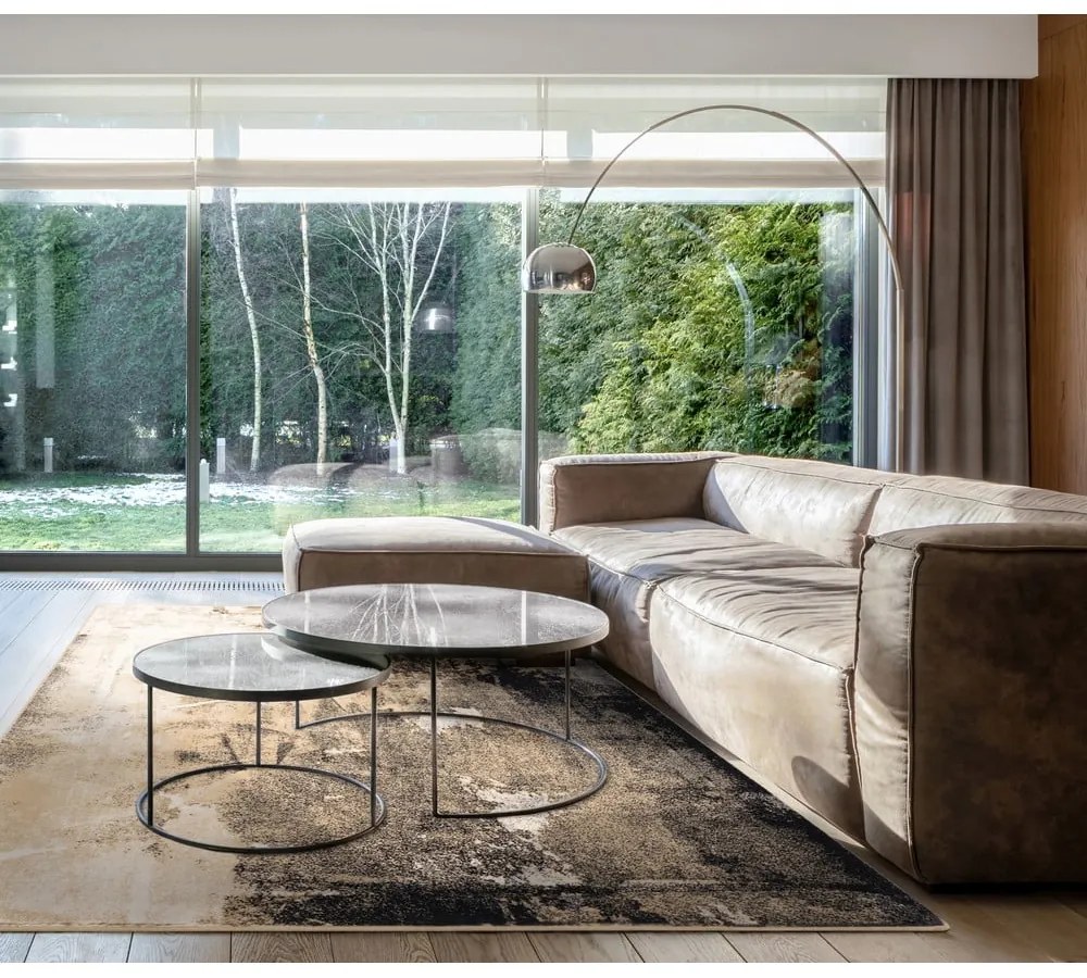 Béžový vlnený koberec 133x180 cm Eddy – Agnella