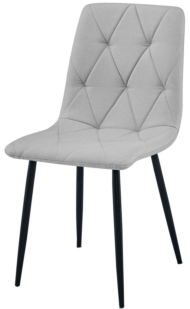 Svetlo sivá jedálenská stolička LIBRA s čiernymi nohami