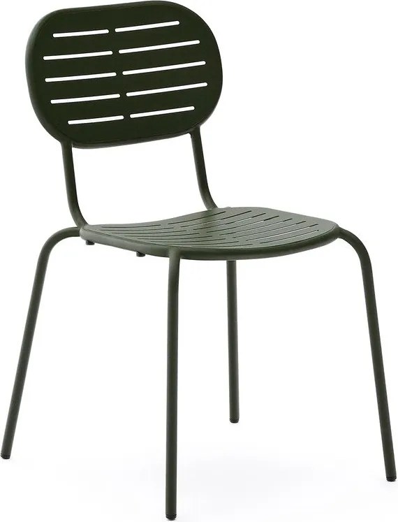 Tmavozelená kovová záhradná stolička Brai – Kave Home
